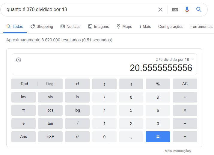 calculadora no Google