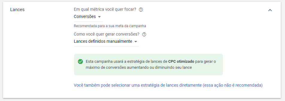 lances campanha padrão rede de display