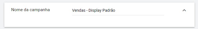 nome campanha padrão da rede de display