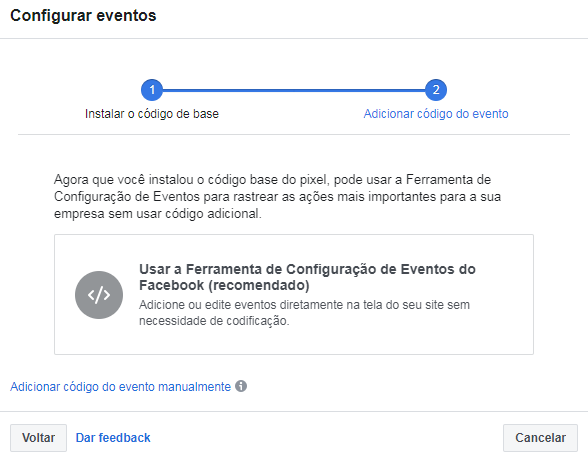 configurar eventos pixel do facebook