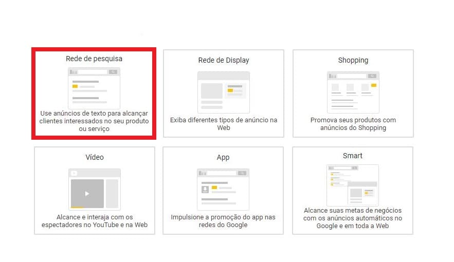 Tipos de campanhas do Google Ads - Rede de Pesquisa - Clinks