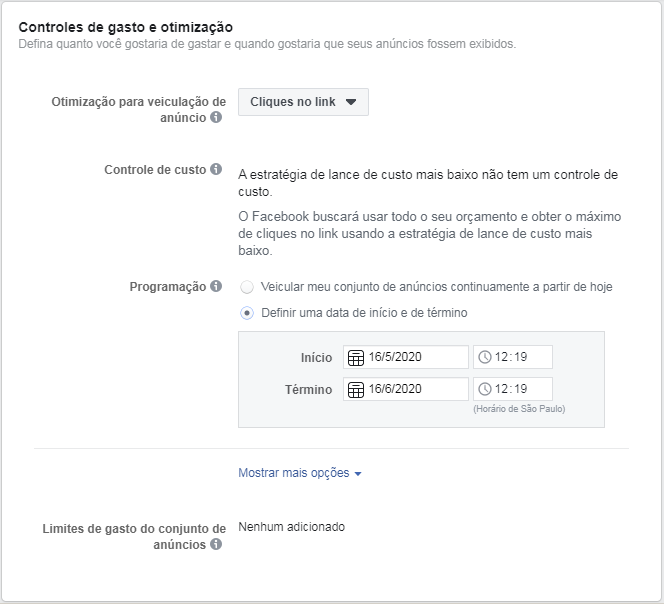 controle de gastos e otimização facebook ads