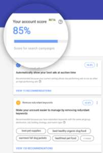 Pontuação de otimização se torna acessível via app do Google Ads.