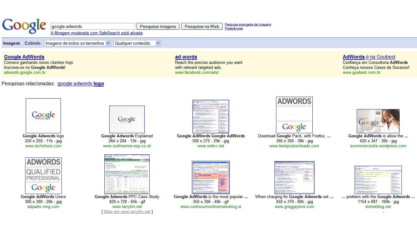 anúncios de texto google imagens