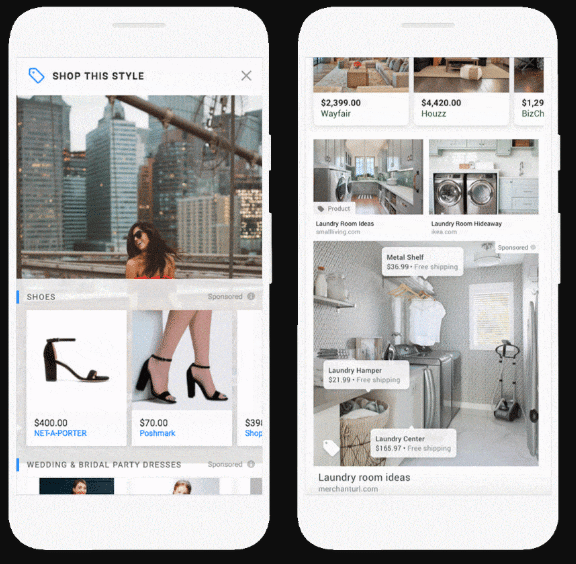 Surge o carrossel de produtos do Google Shopping – um grupo de imagens que é ativado quando o usuário clica na imagem principal do anúncio.