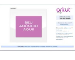 Novo formato de anúncio começa a aparecer na página de logout do Orkut.