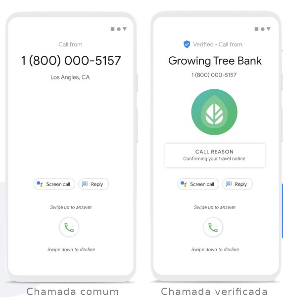 chamadas verificadas google