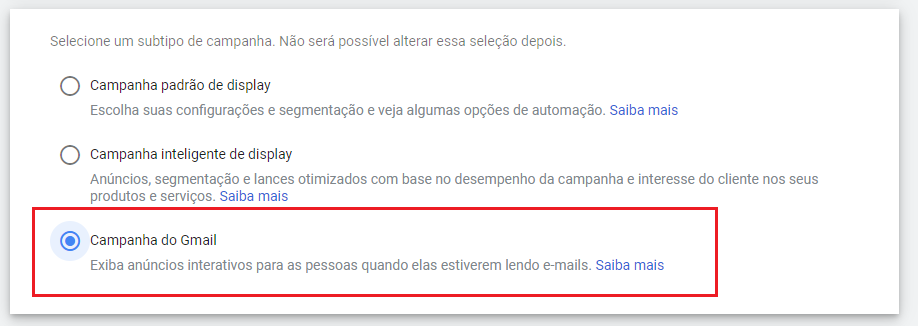campanha do gmail