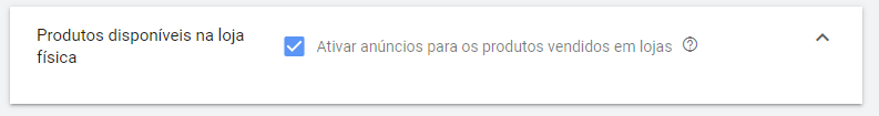 Produtos disponíveis loja física