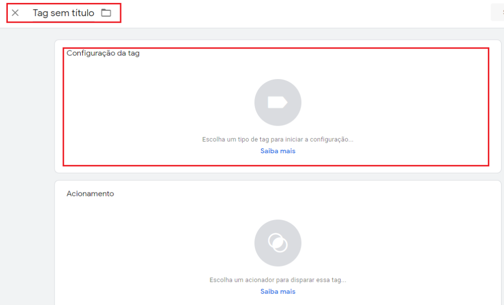 configuração da tag de conversão
