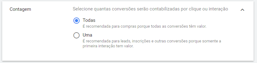 contagem acompanhamento conversão