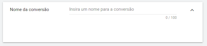 escolher nome da conversão