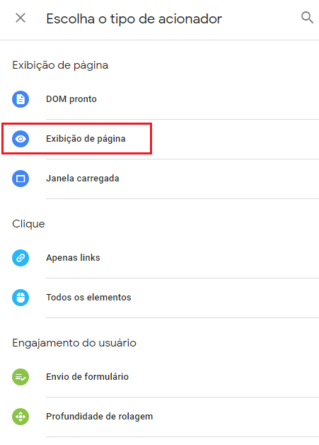 tipo acionador