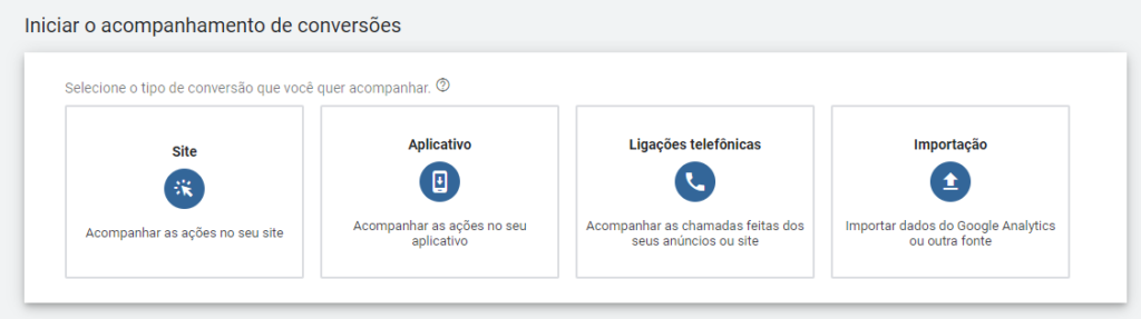 tipos de conversão para acompanhar