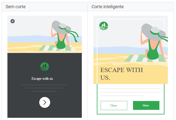 corte inteligente em anúncios responsivos